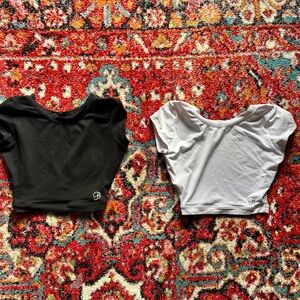 Bombshell Sportswear Black and White Crop Tops